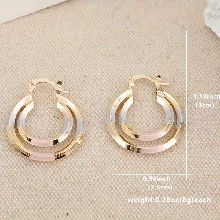 Stylish Hollow Round Shaped Gold Plated Earrings