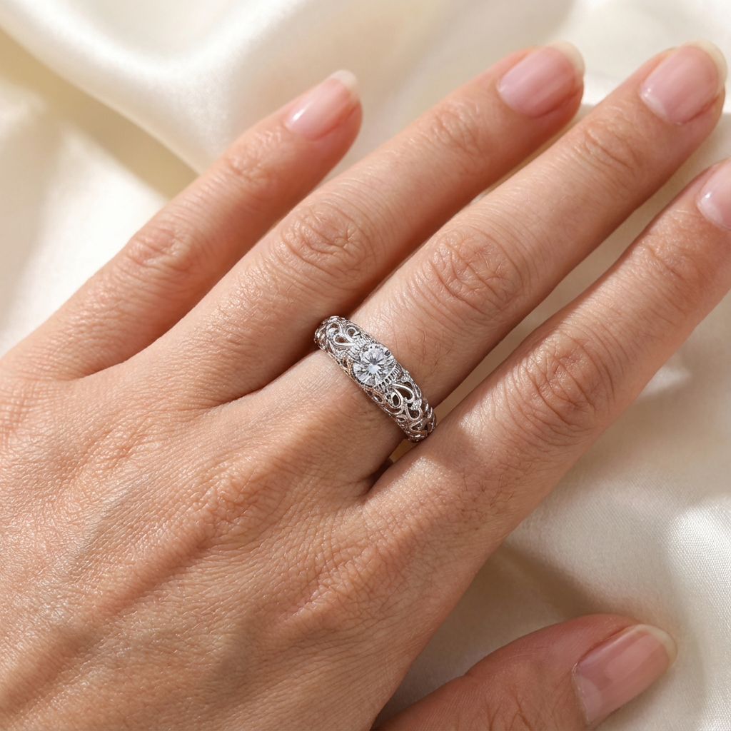 Elegante sterling zilveren ring