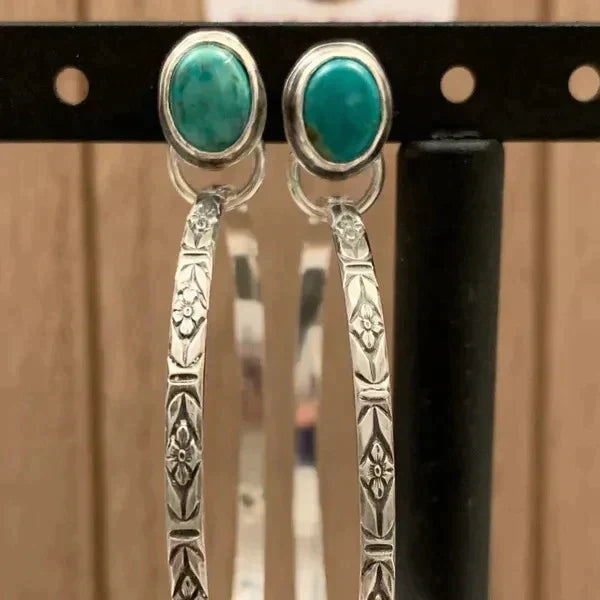 Vintage boho oorbellen met onyx