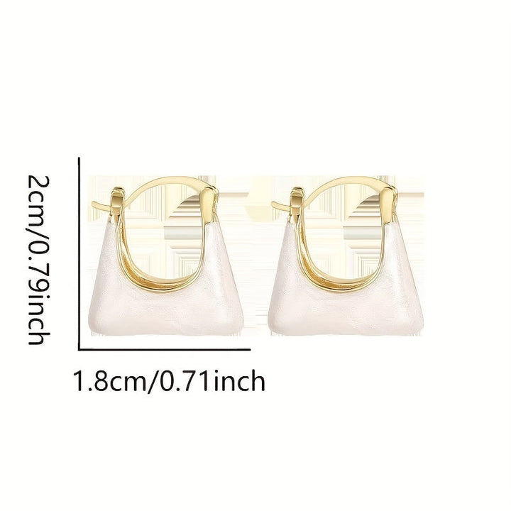 Elegant Retro Style Handbag Design Enamel Hoop Earrings