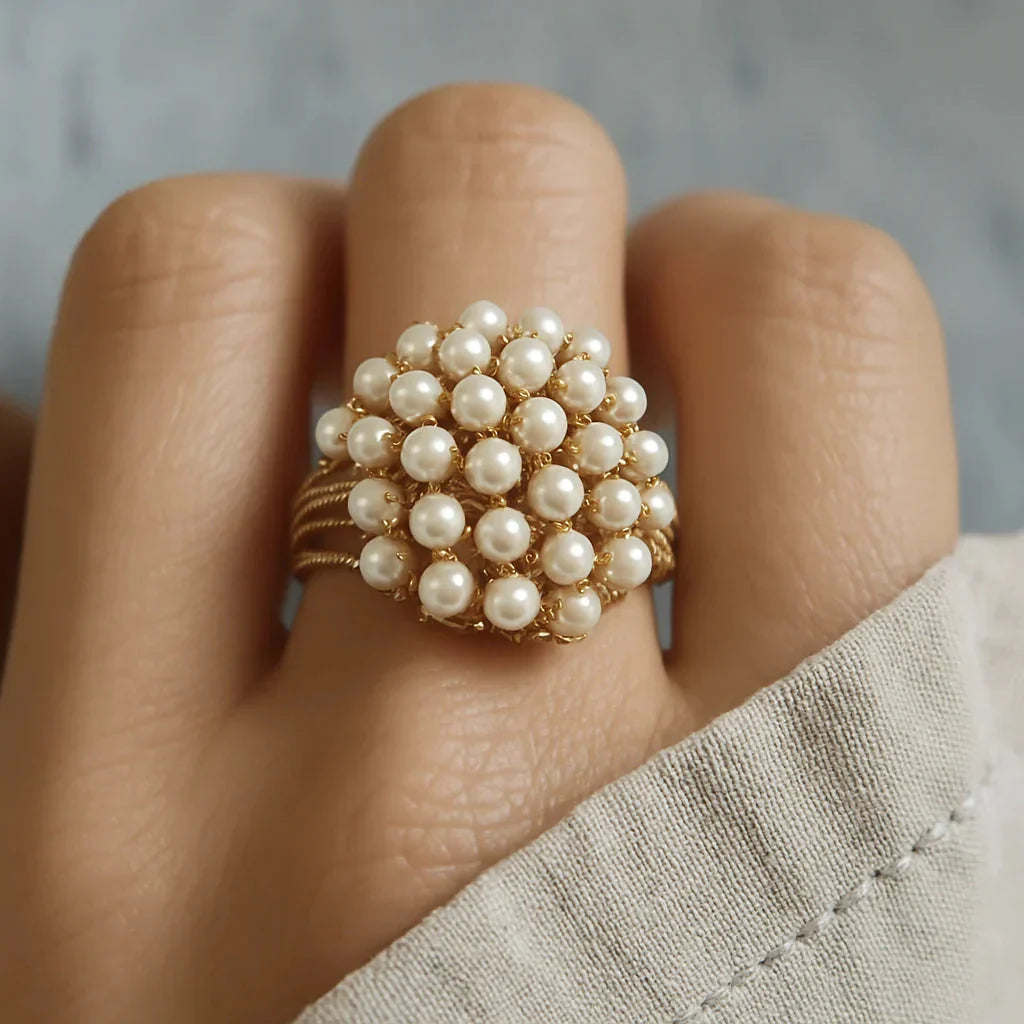 Bush - ring met ingelegde parels
