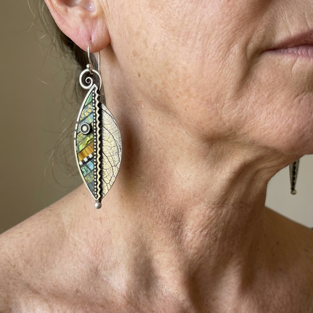 Bohemien veelkleurige blad oorhangers