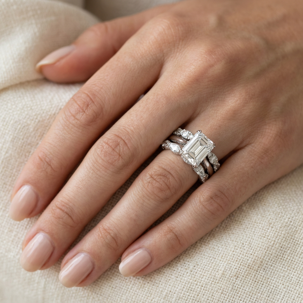 Vintage zilverkleurige ring met heldere laag
