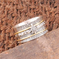 Vintage zilverkleurige schildpad spinner ring