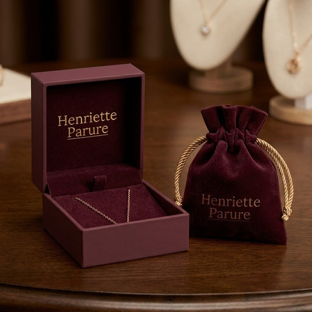 Henriette Parure sieradendoosje en fluwelen zakje