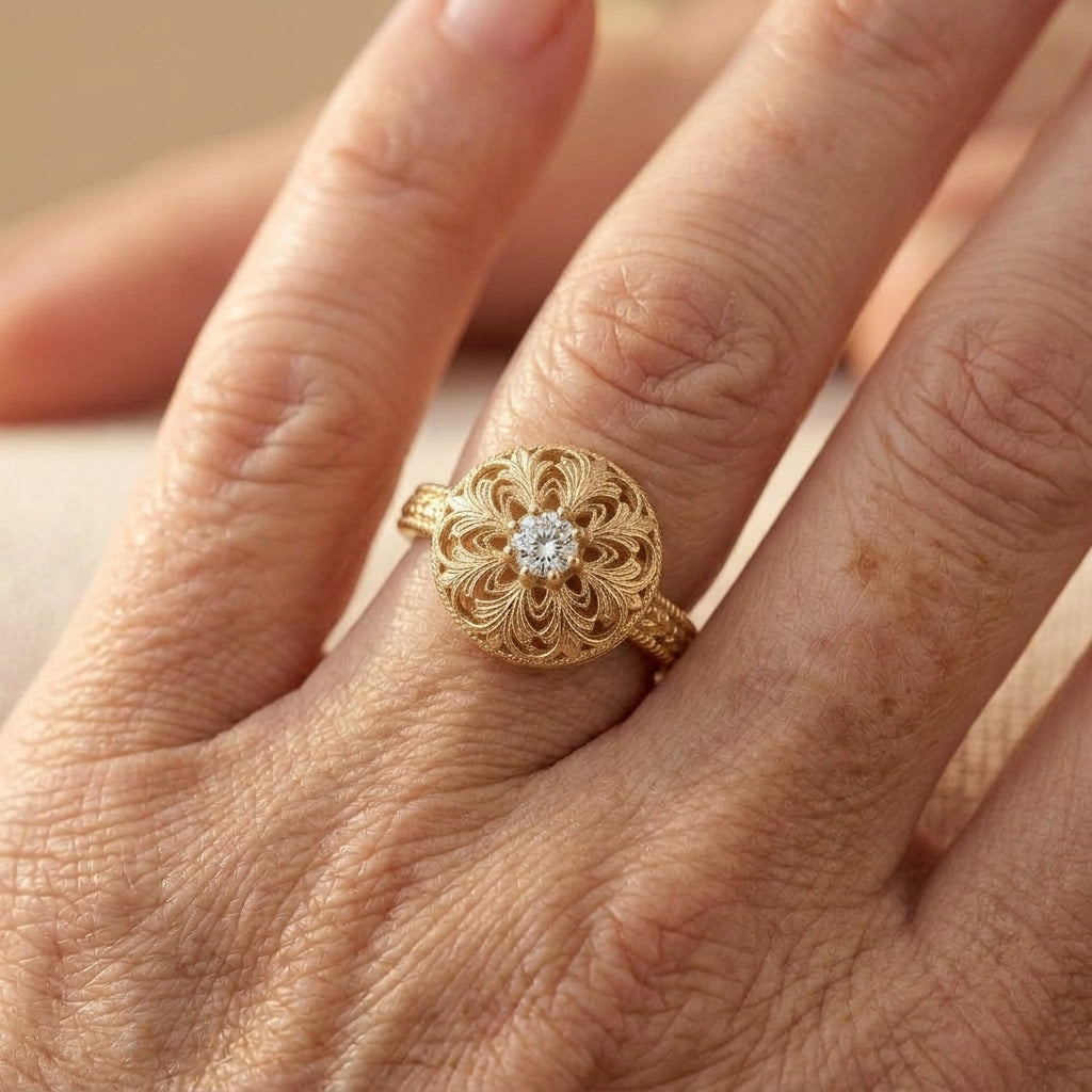 Elara goudkleurige parelring