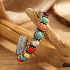 Vintage cuff armband met meerdere turkooizen stenen