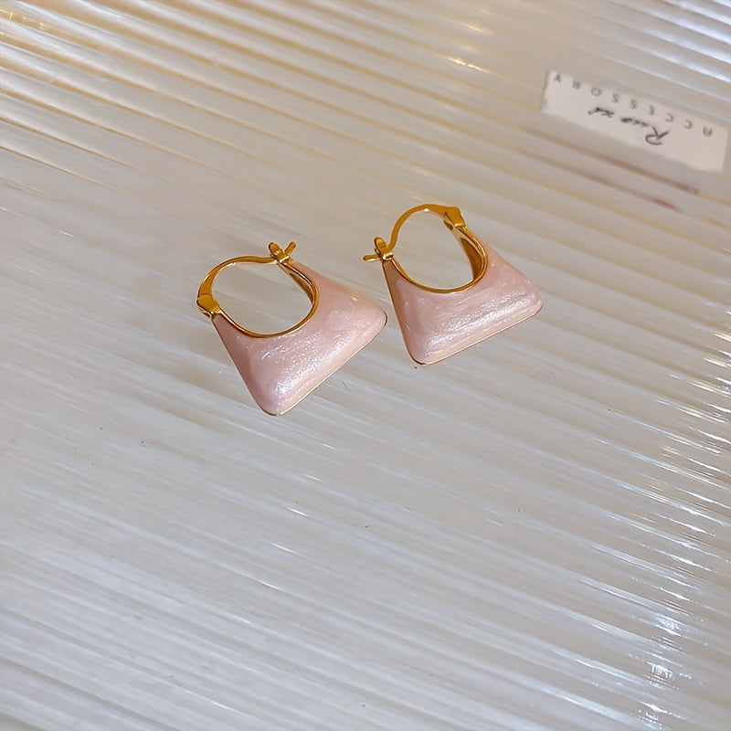 Elegante emaille oorringen met handtasontwerp in retrostijl