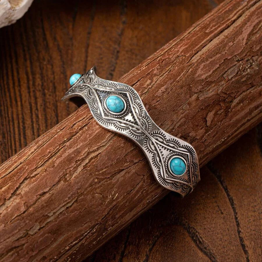 Western turkooizen concho slavenarmband
