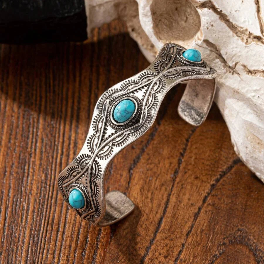 Western turkooizen concho slavenarmband