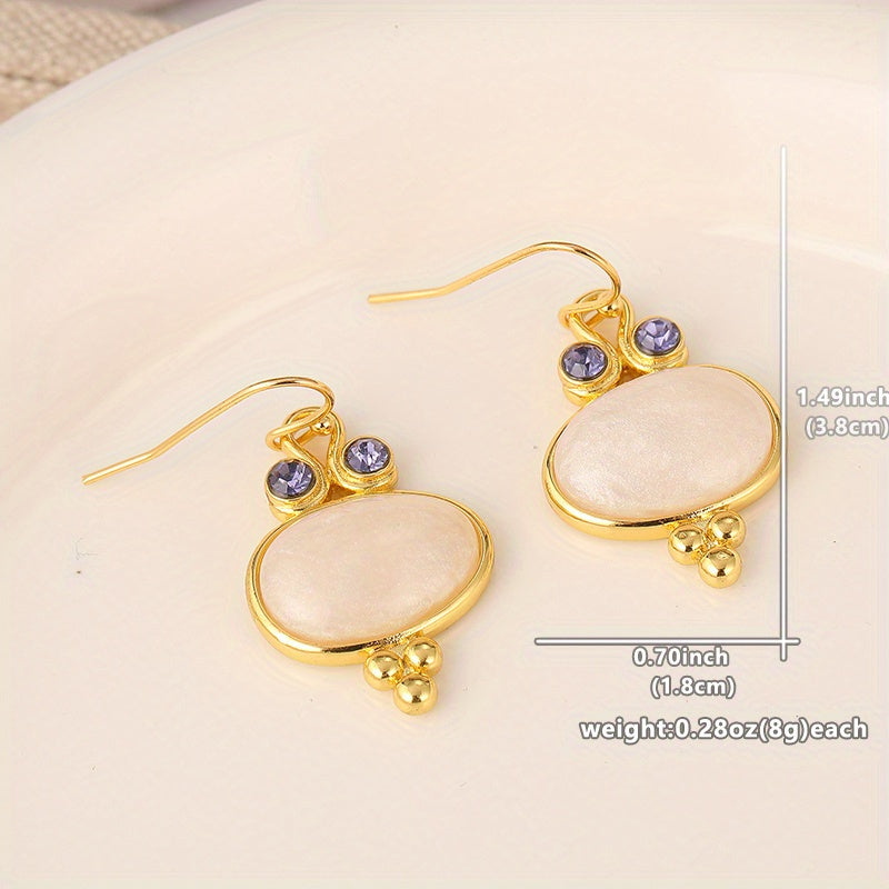 Elegante vergulde ovale retro oorhangers