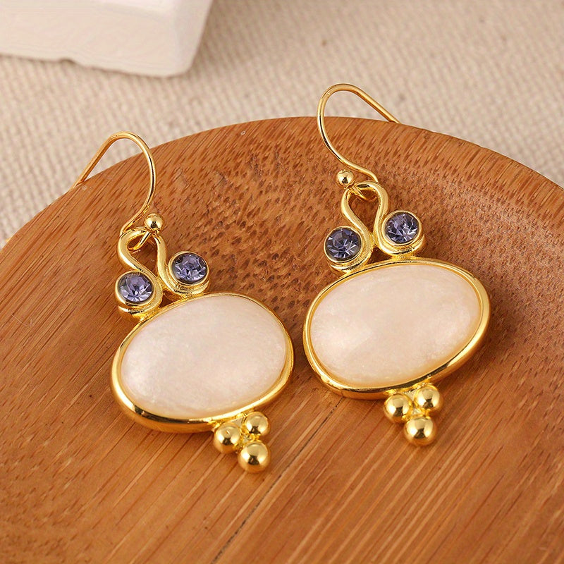 Elegante vergulde ovale retro oorhangers