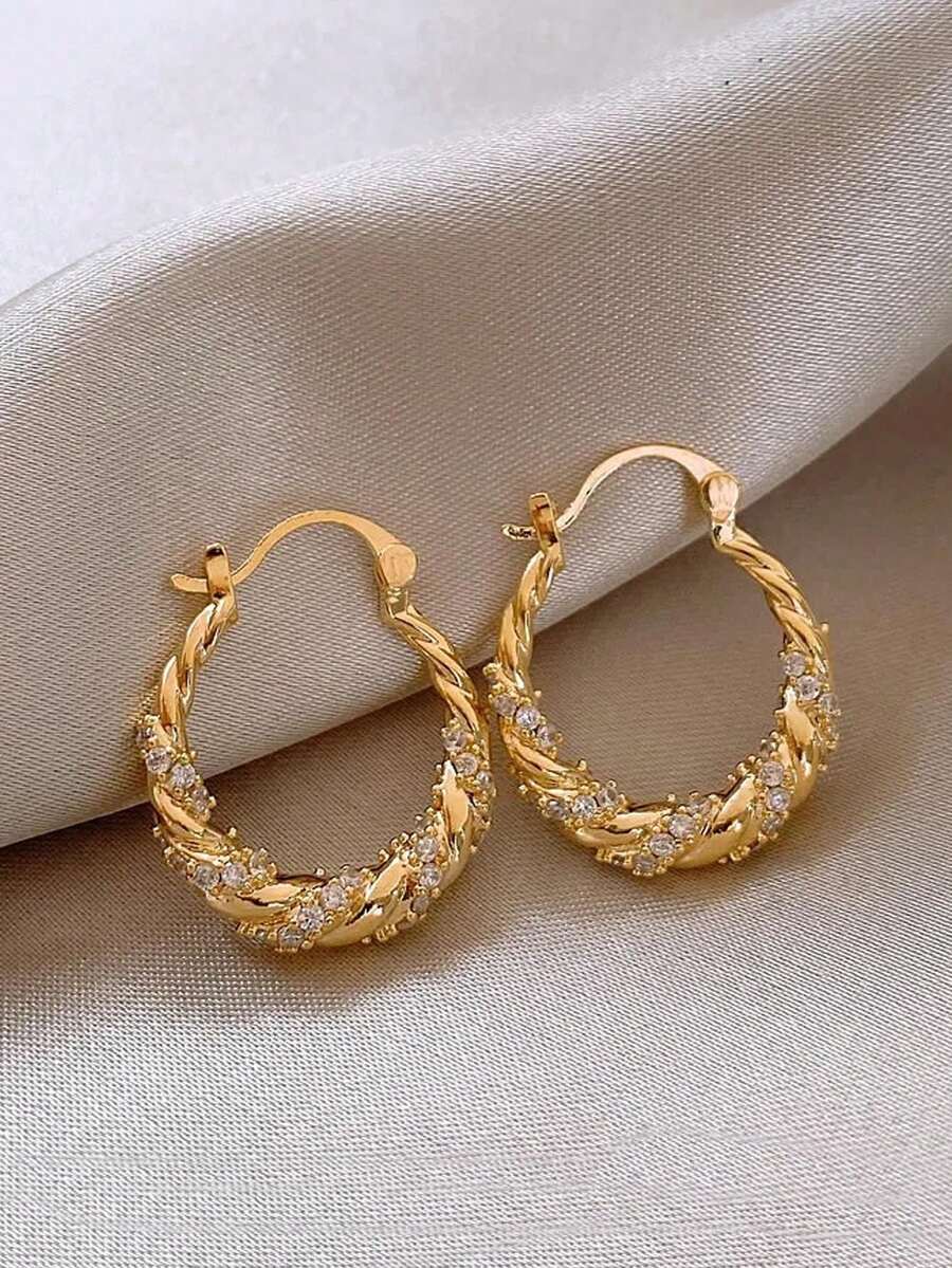 Modieuze casual veelzijdige geometrische ovale oorbellen met zirkonia voor dames en heren, geschikt voor dagelijks gebruik, feesten, banketten en buitenactiviteiten, als cadeau, sieradenaccessoire en oordecoratie