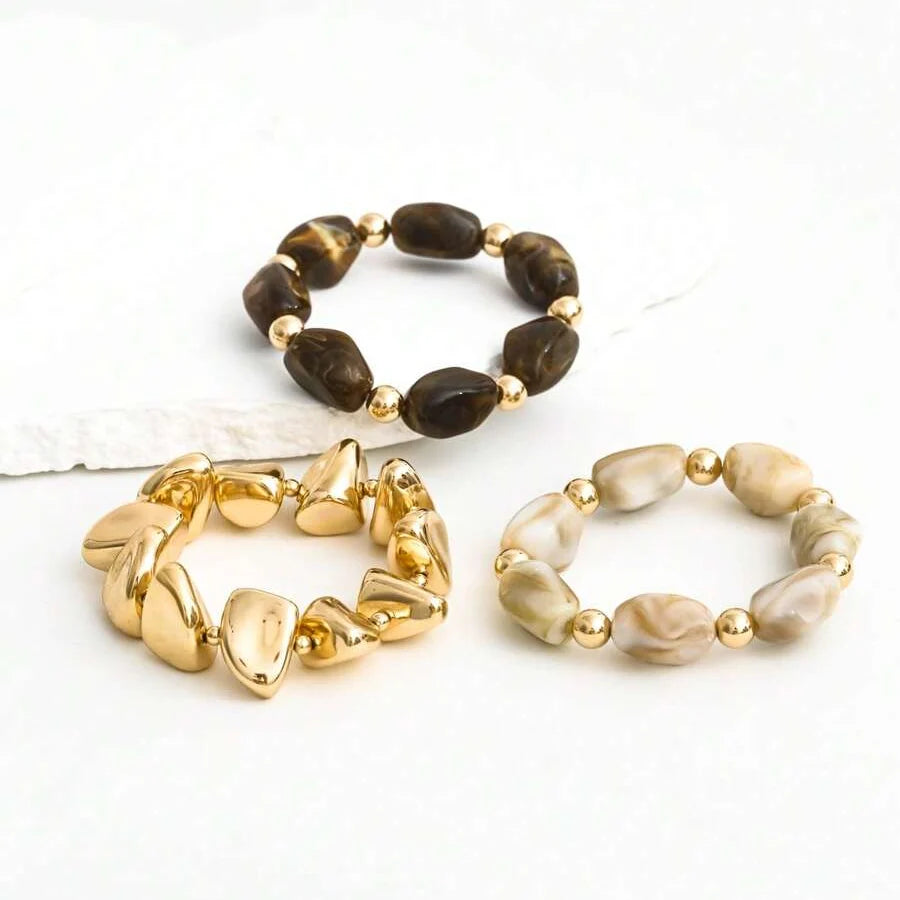 Bohemian Retro Geometric Thick Acrylic Beaded Bracelet