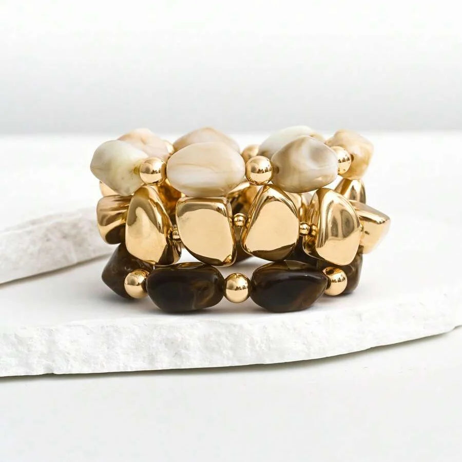 Bohemian Retro Geometric Thick Acrylic Beaded Bracelet