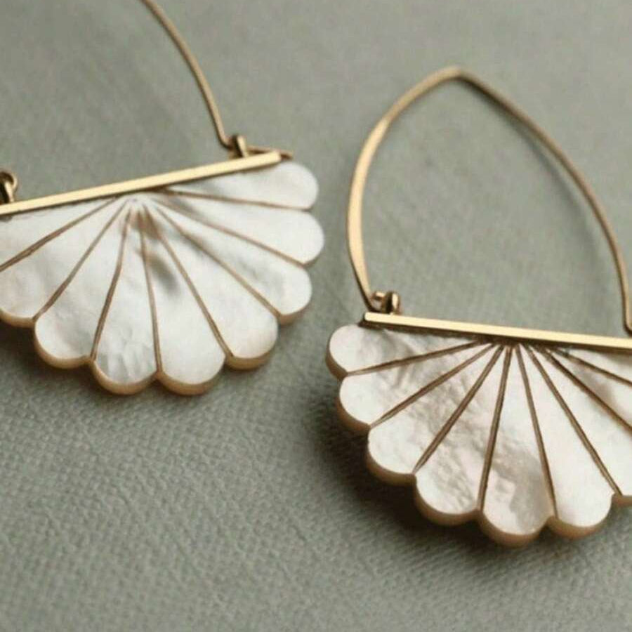 Vintage boho artistieke bruidsoorbellen met imitatieparel