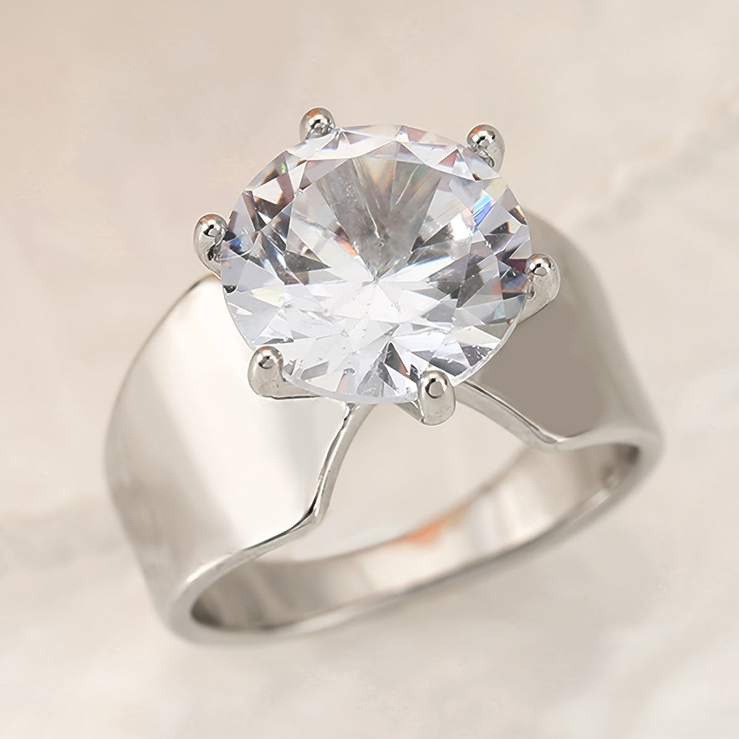Bohemian Cubic Zirconia Wide Band Ring