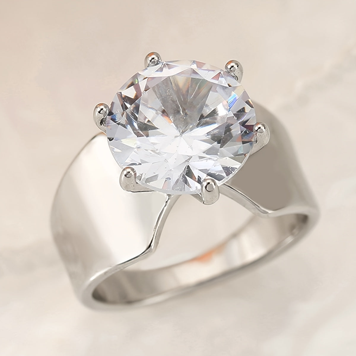 Bohemien zirkonia brede band ring
