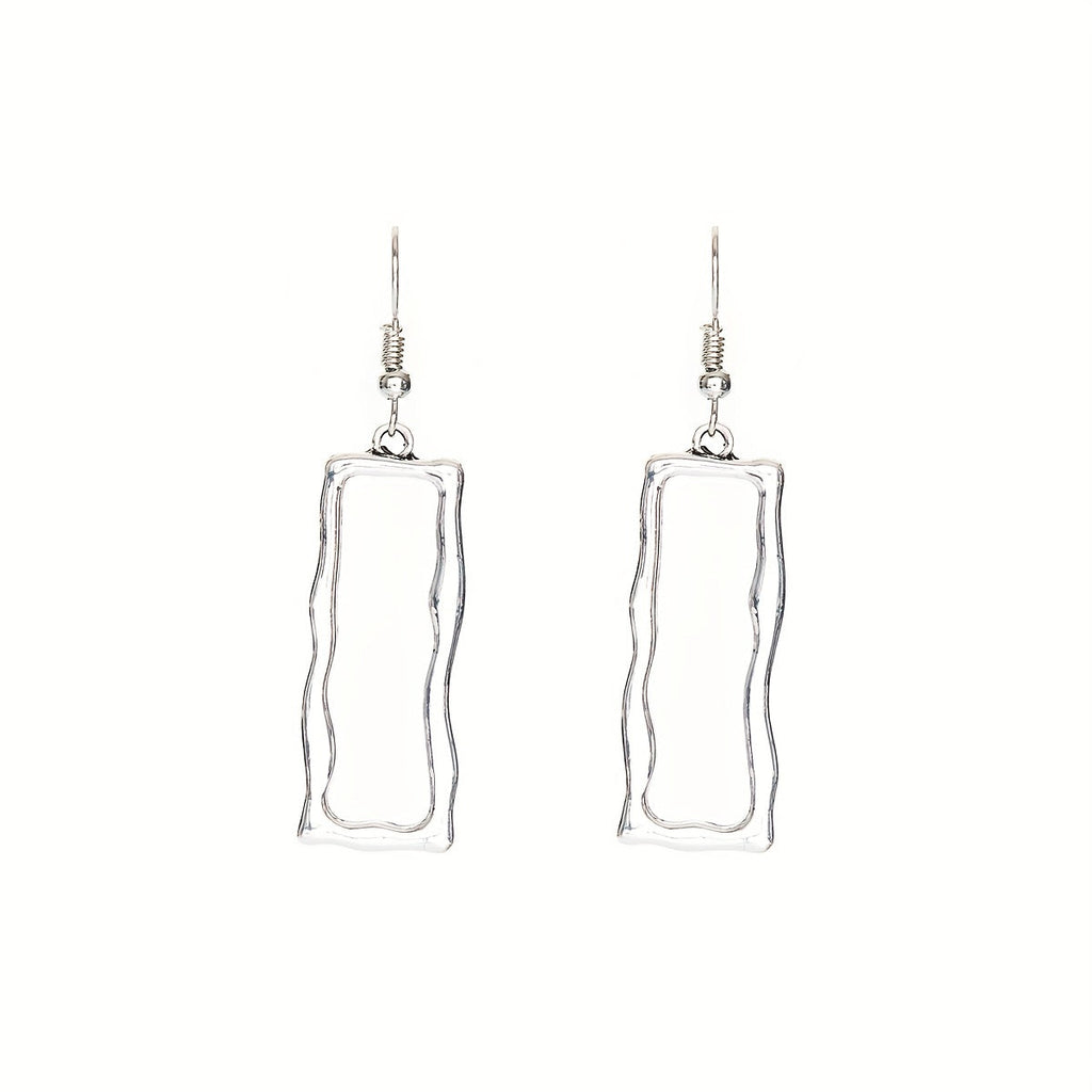 Vintage gotische opengewerkte geometrische oorhangers met lange staaf