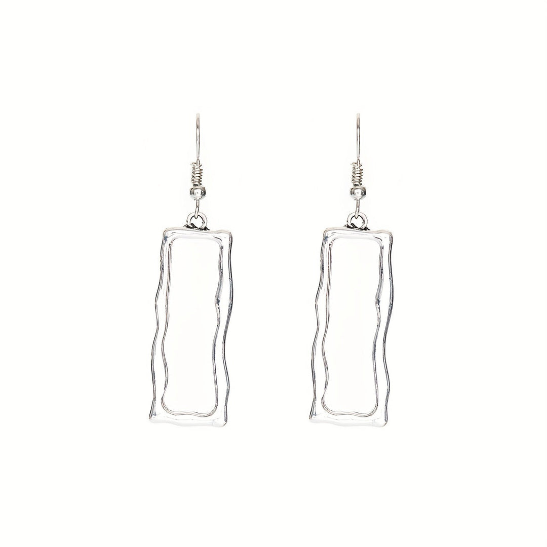 Vintage Gothic Hollow Geometric Long Bar Pendant Earrings