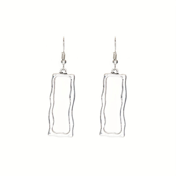Vintage Gothic Hollow Geometric Long Bar Pendant Earrings