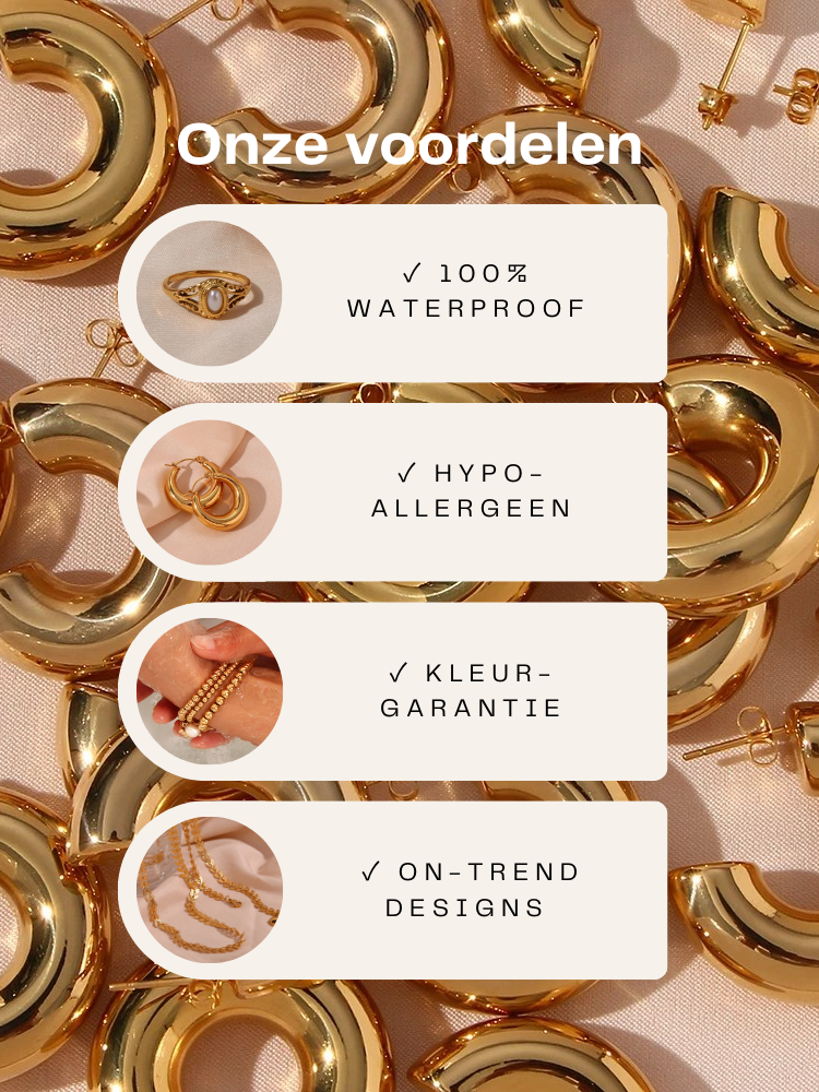 Estée ovale oorbellen goudkleurig