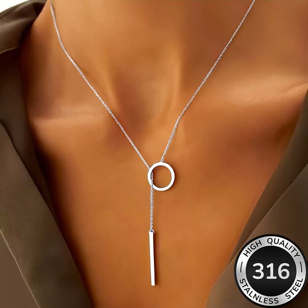 Moderne goudkleurige Y-ketting van roestvrij staal