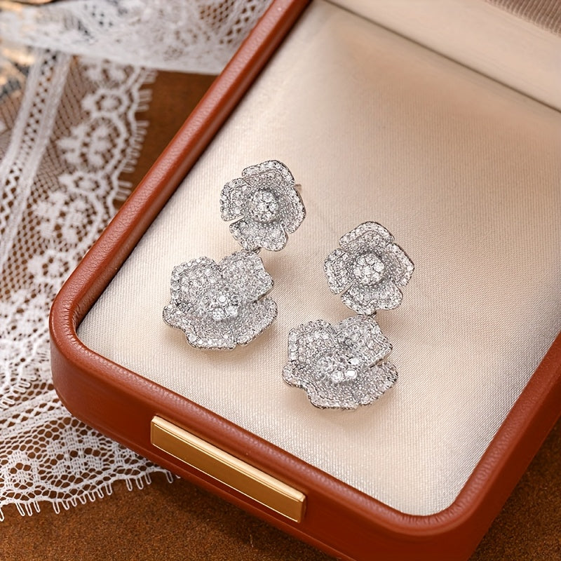 Elegante oorknopjes met zirkonia inleg in boho stijl