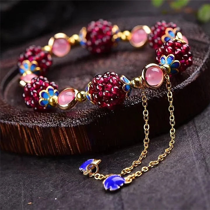 Natuursteen bessen armband