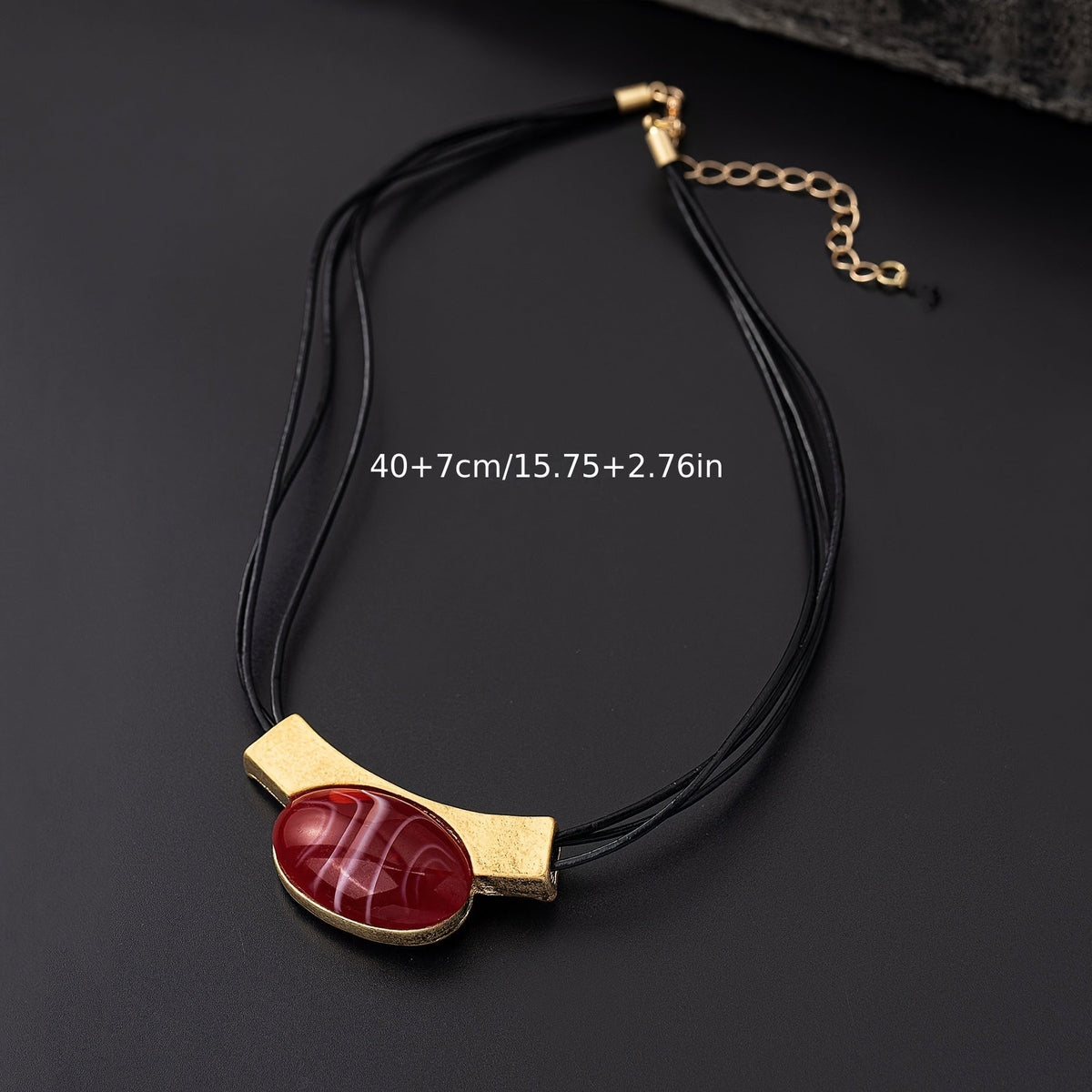 Elegante bohemien vergulde ketting met edelsteen