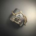 Vintage zilverkleurige glansring
