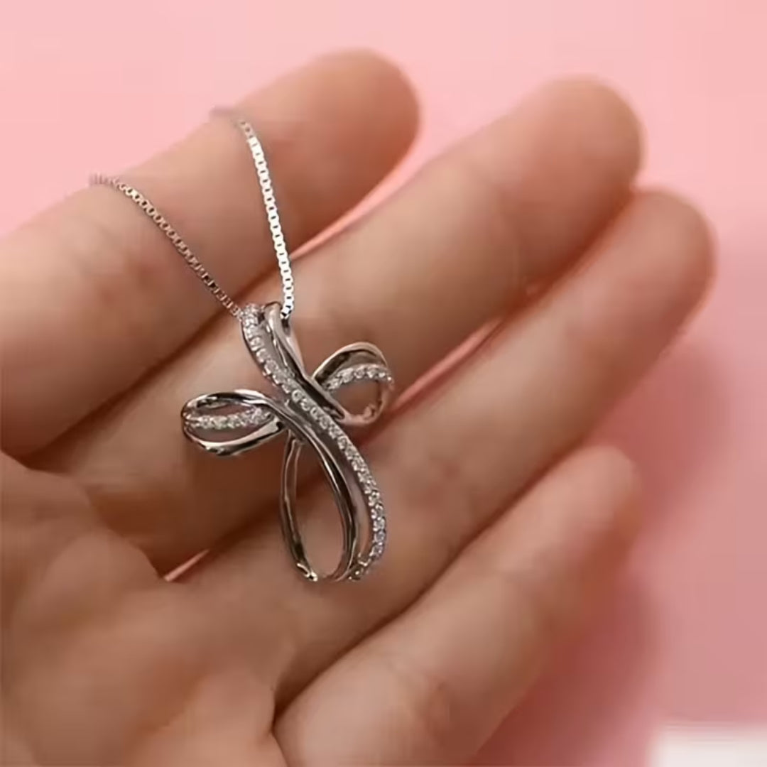 Pavé oneindigheid kruis ketting