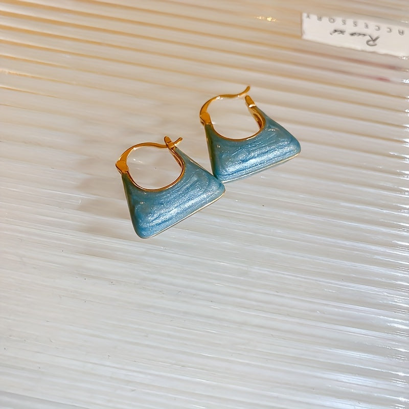 Elegante emaille oorringen met handtasontwerp in retrostijl