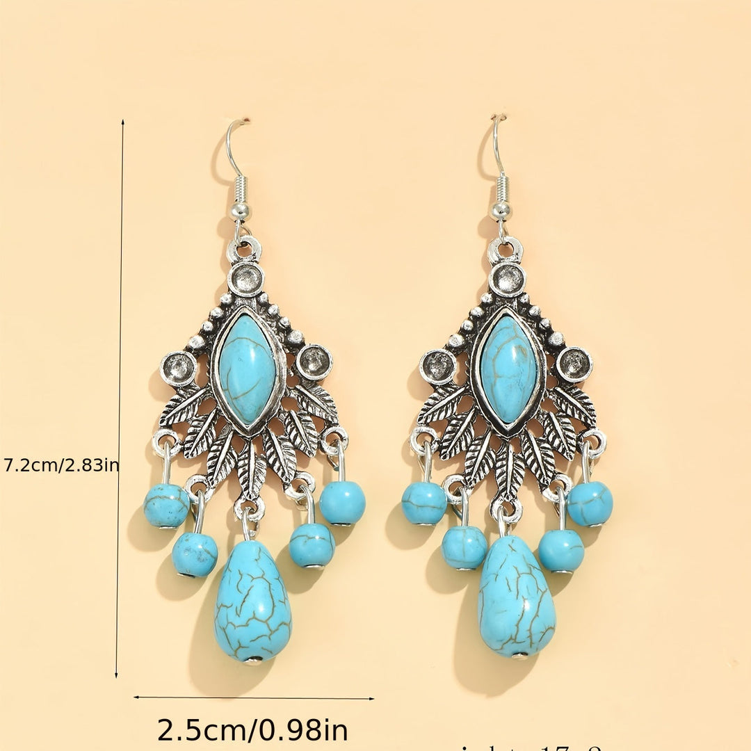 Elegant Bohemian Design Turquoise Clear Drop Earrings