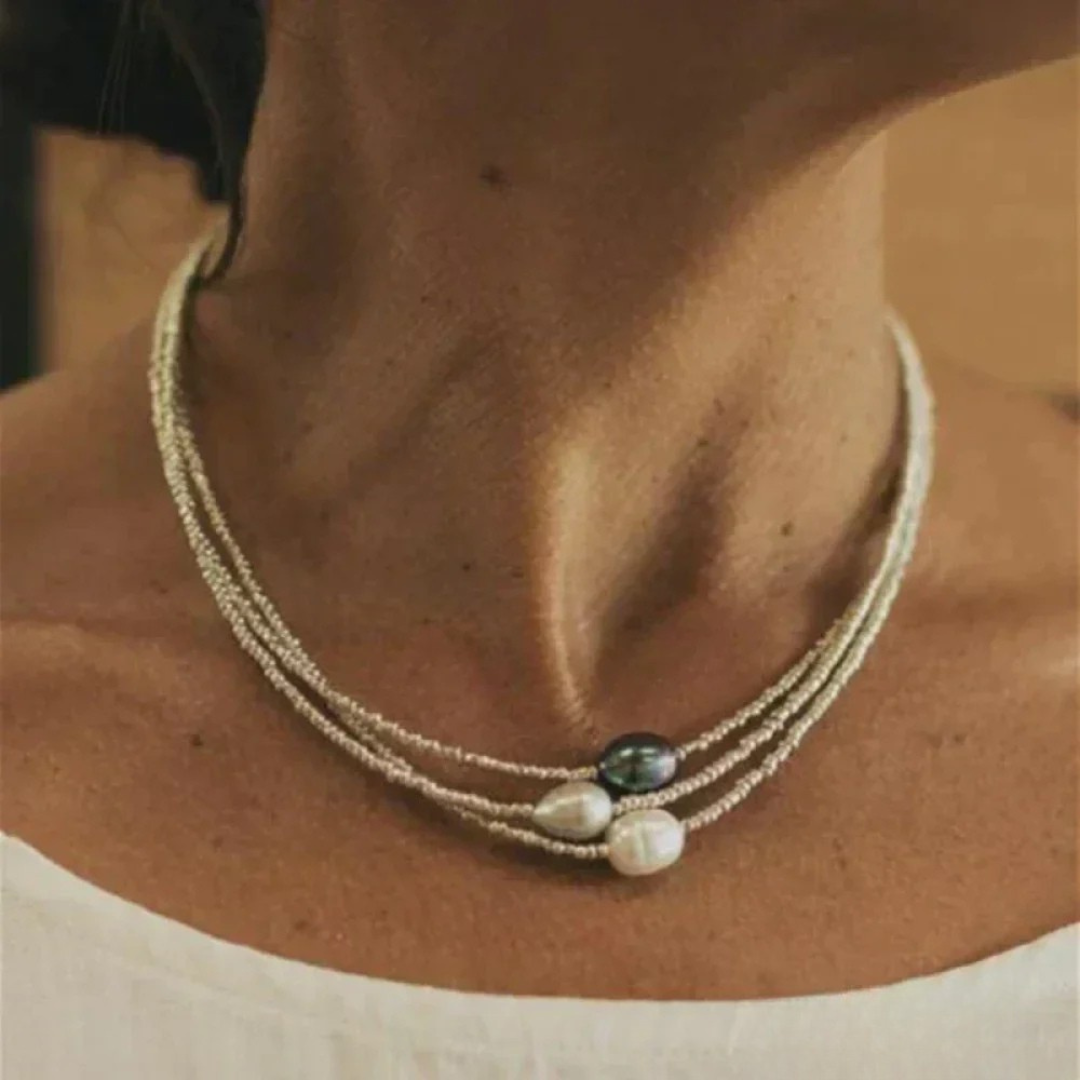 Vintage zoetwaterparel ketting