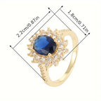 Vionne goudkleurige ring met saffier