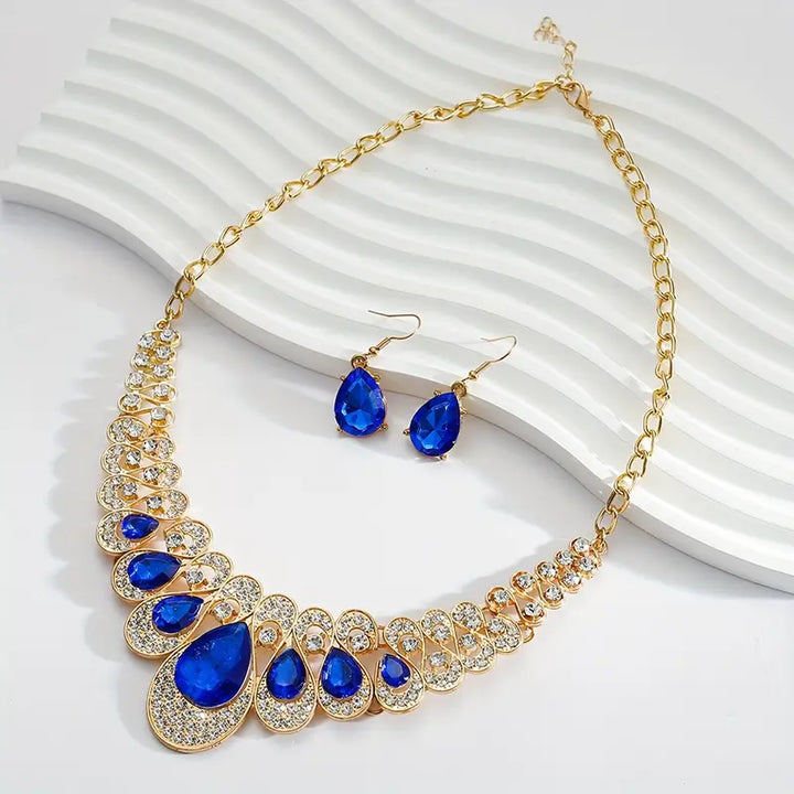 Maevina Zafiros Gold Jewelry Set