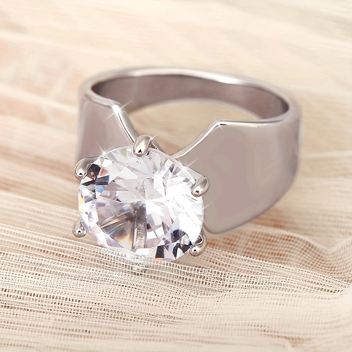 Bohemien zirkonia brede band ring
