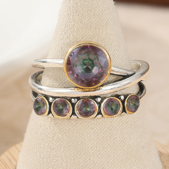 Elegant Bohemian Artistic Cubic Zirconia Inlaid Ring