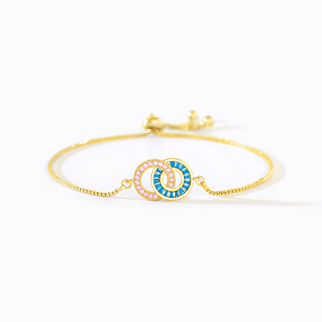 Moeder & dochter eeuwige band armband met verbonden cirkels