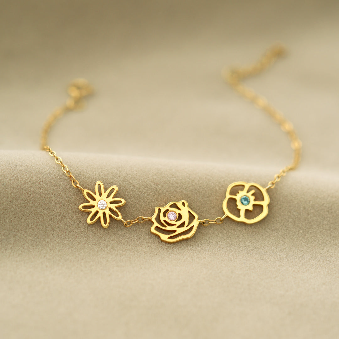 Geboortebloemen armband - betekenisvolle familiesieraden