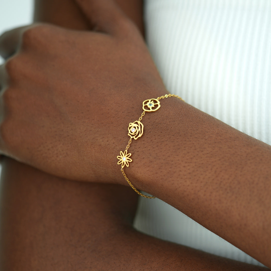 Geboortebloemen armband - betekenisvolle familiesieraden