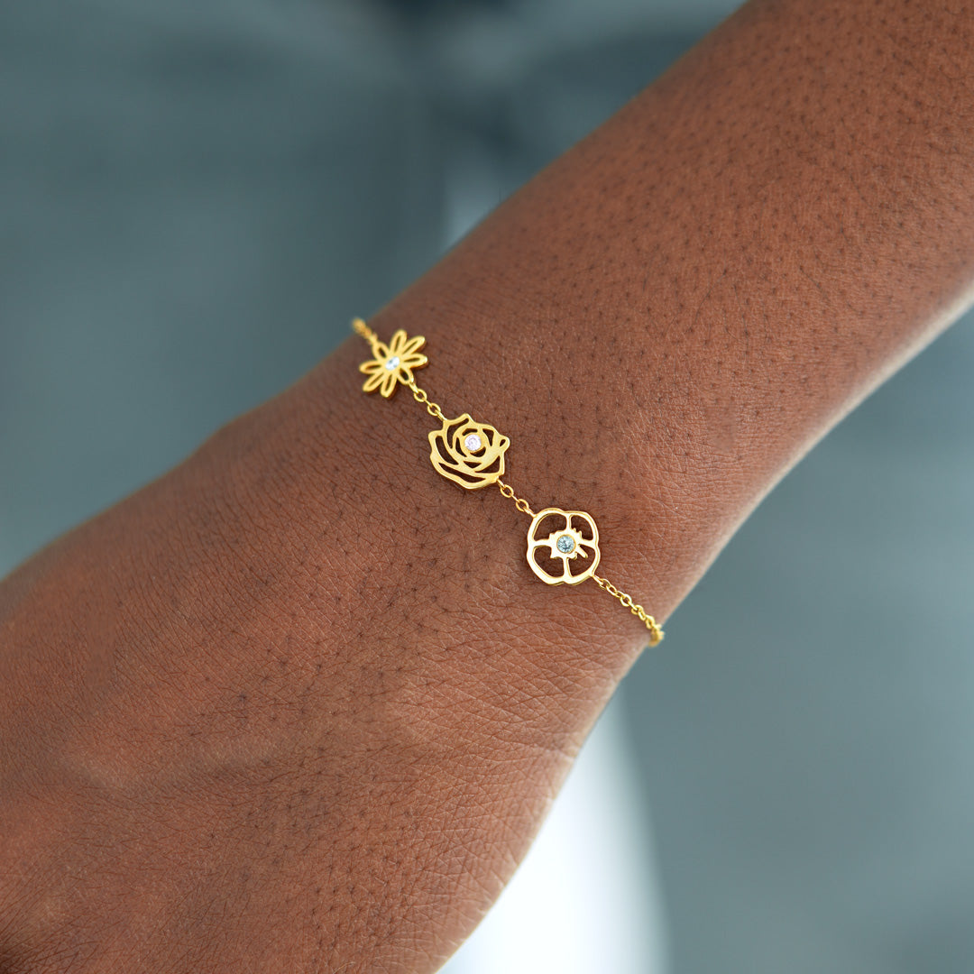 Geboortebloemen armband - betekenisvolle familiesieraden