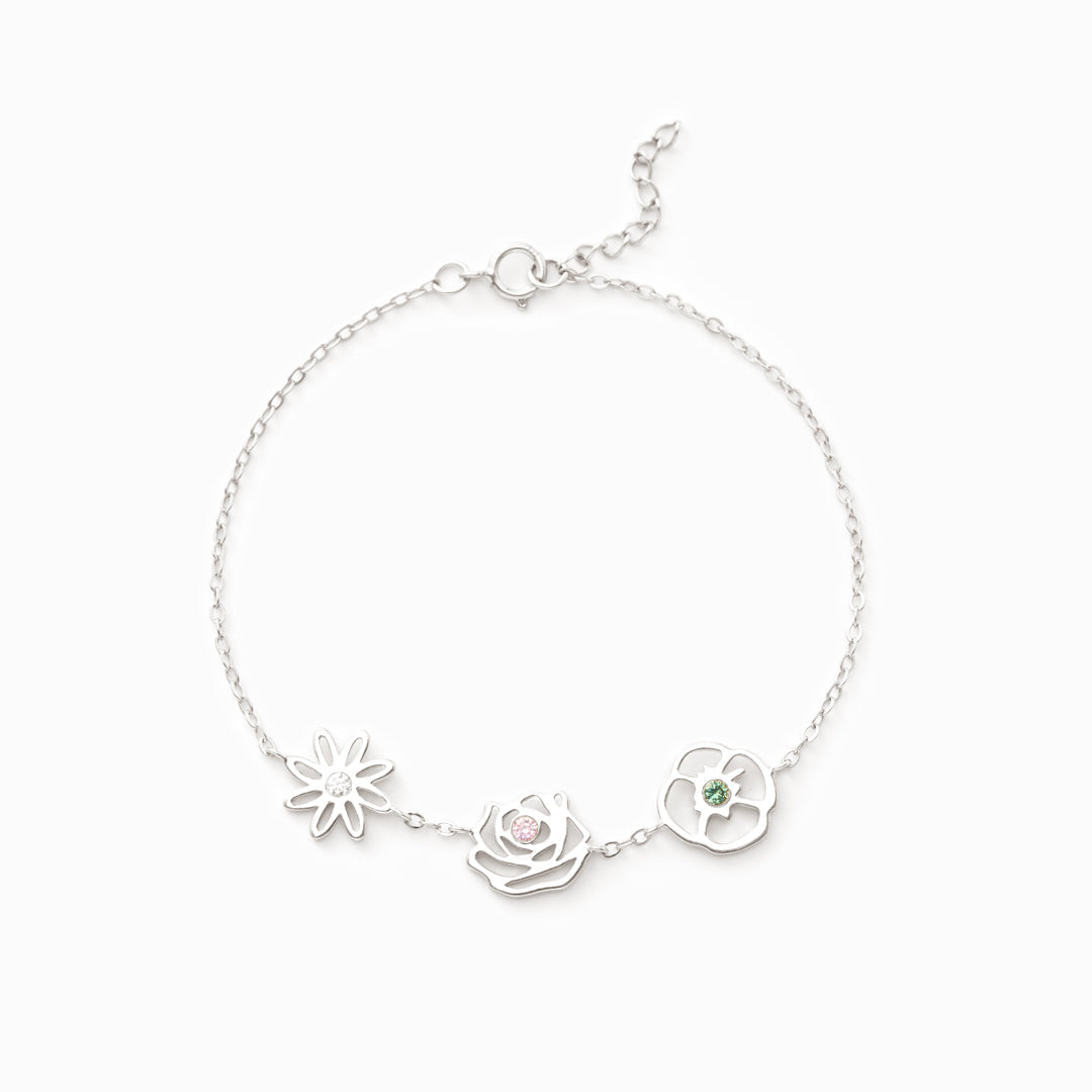 Geboortebloemen armband - betekenisvolle familiesieraden