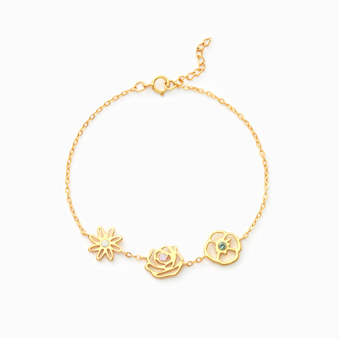Geboortebloemen armband - betekenisvolle familiesieraden