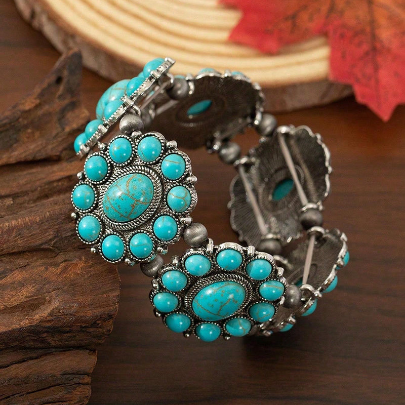 Elegante vintage etnische turkooizen armband