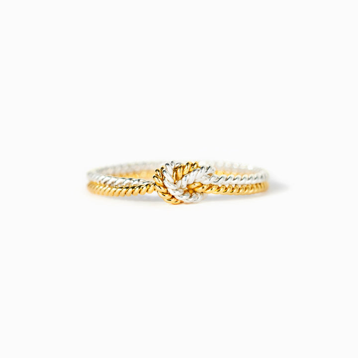 Handcrafted Mother & Daughter Bond Two Strand Knot Ring