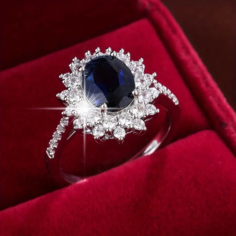 Vionne goudkleurige ring met saffier