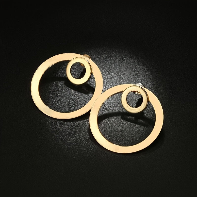 Minimalistische geometrische oorhangers met dubbele cirkel