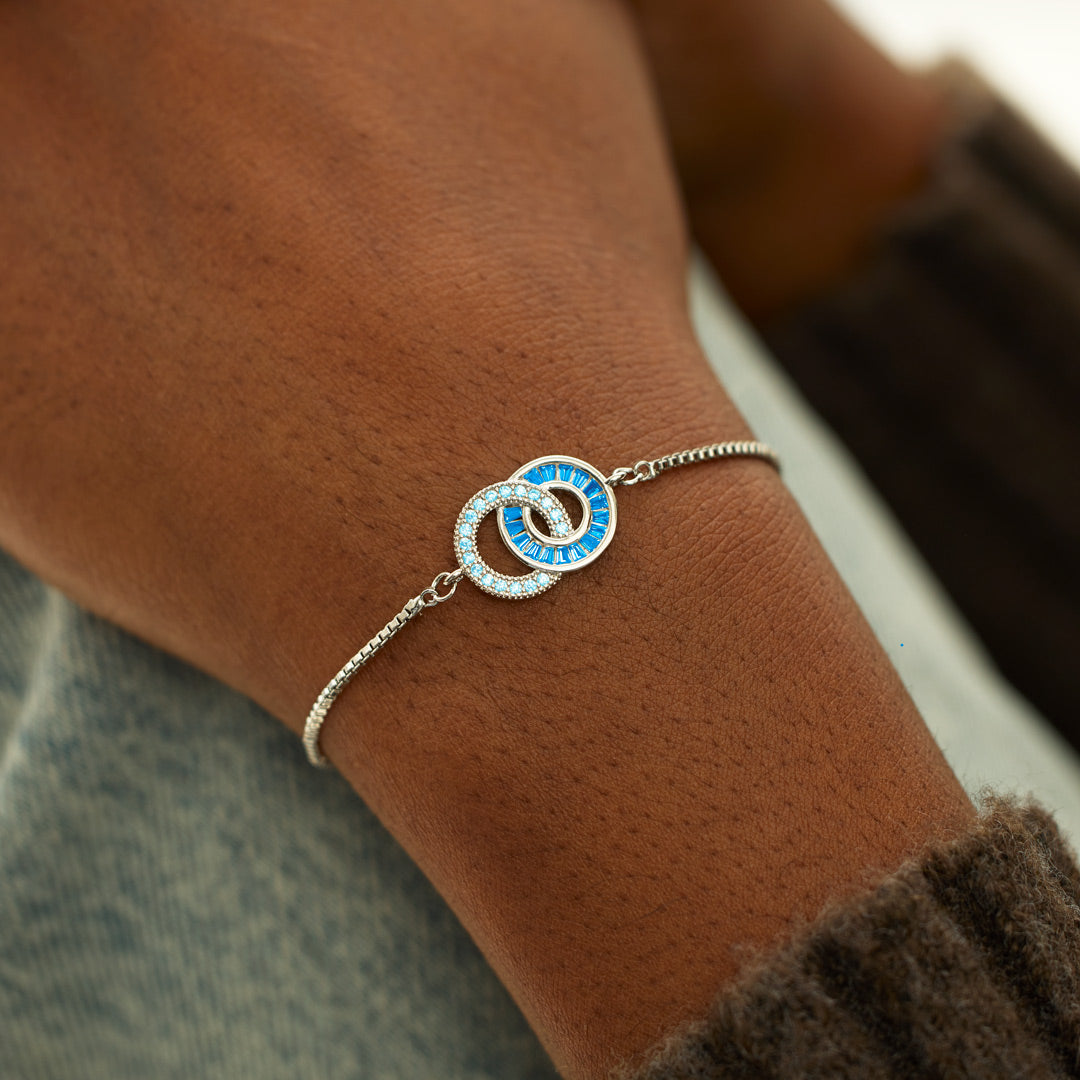 Moeder & dochter eeuwige band armband met verbonden cirkels